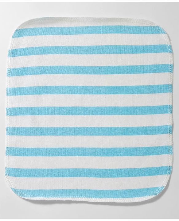 Babyhug 100% Cotton Knit Striped Hand & Face Towels Pack of 6 - Yellow, White & Blue