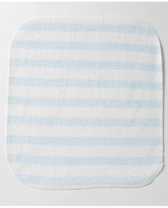 Babyhug 100% Cotton Knit Striped Hand & Face Towels Pack of 6 - Yellow, White & Blue