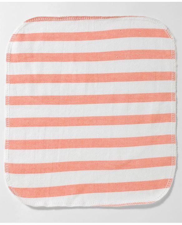 Babyhug 100% Cotton Knit Striped Hand & Face Towels Pack of 6 - Yellow, White & Blue