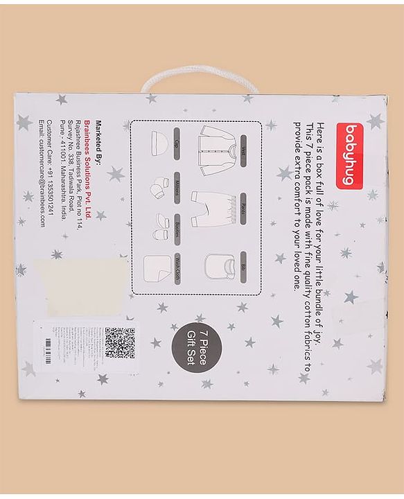 Babyhug 100% Cotton Clothing Essentials Baby Gift Set Pack of 7 - Light Blue