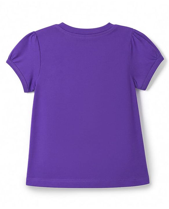 Babyhug 100% Cotton Knit Half sleeves T-Shirt & Capri Nightsuit with Strawberry & Flower Print - Violet