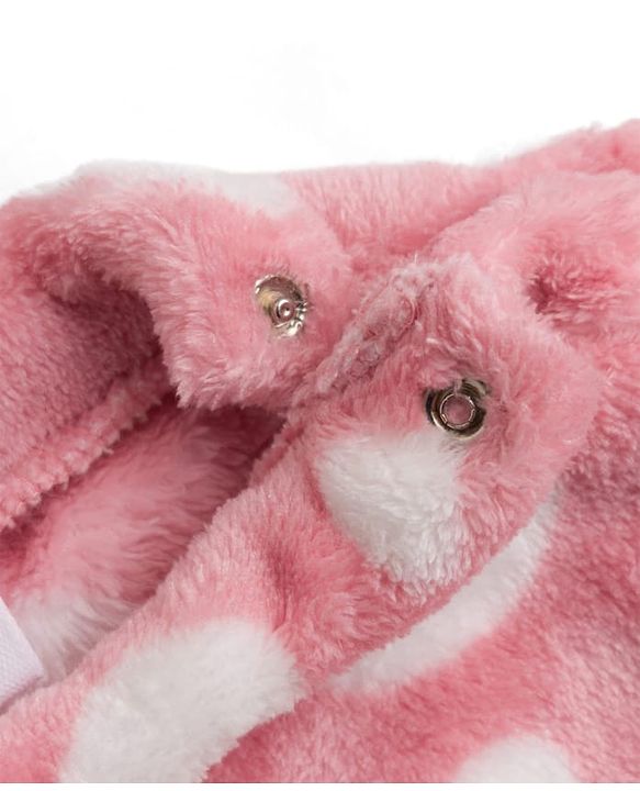 Babyhug Knit Full Sleeves Co-Ords T-Shirt & Pyjama Winter Nightsuit with Polka Dots Design - Pink