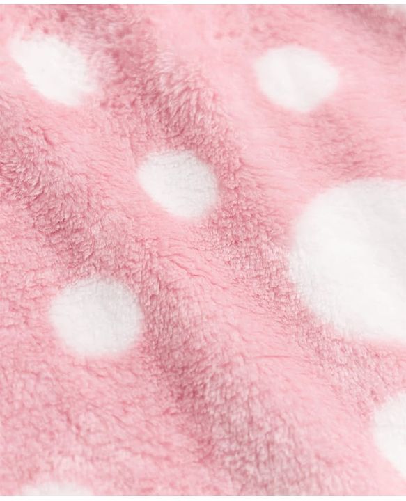 Babyhug Knit Full Sleeves Co-Ords T-Shirt & Pyjama Winter Nightsuit with Polka Dots Design - Pink