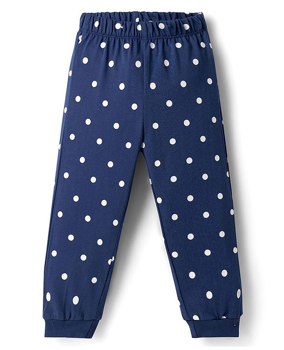Babyhug Disney Single Jersey Knit Full Sleeves T-Shirt & Pyjama Night Suit with Marie  Graphics - Navy Blue