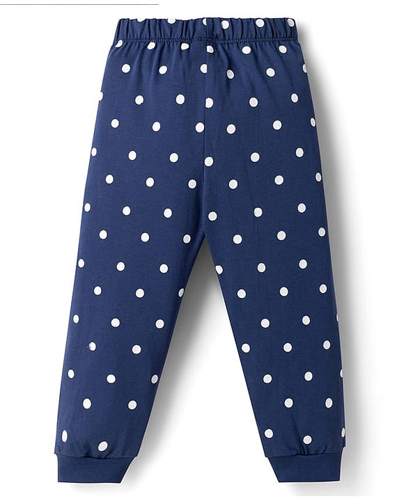 Babyhug Disney Single Jersey Knit Full Sleeves T-Shirt & Pyjama Night Suit with Marie  Graphics - Navy Blue