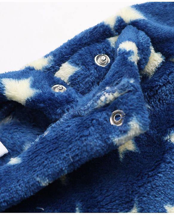 Babyhug Cotton Knit Full Sleeves Co-Ords T-Shirt & Pyjama Winter Wear Night Suit with Rainbow & Star Print - Blue