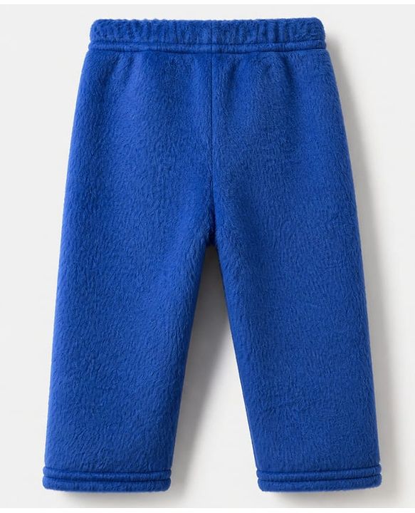 Babyhug Cotton Mixes Velour Full Sleeves T-Shirt & Pajama Night Suit with Polar Bear Patch - Navy Blue