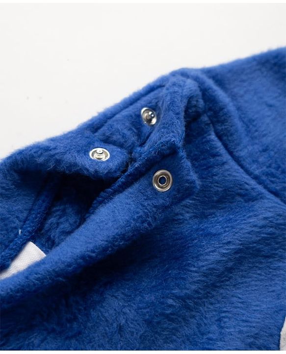 Babyhug Cotton Mixes Velour Full Sleeves T-Shirt & Pajama Night Suit with Polar Bear Patch - Navy Blue