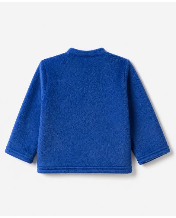 Babyhug Cotton Mixes Velour Full Sleeves T-Shirt & Pajama Night Suit with Polar Bear Patch - Navy Blue