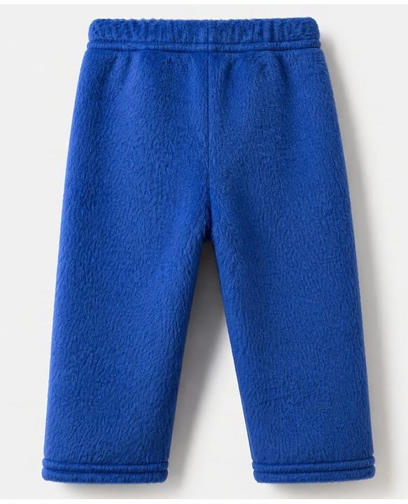 Babyhug Cotton Mixes Velour Full Sleeves T-Shirt & Pajama Night Suit with Polar Bear Patch - Navy Blue