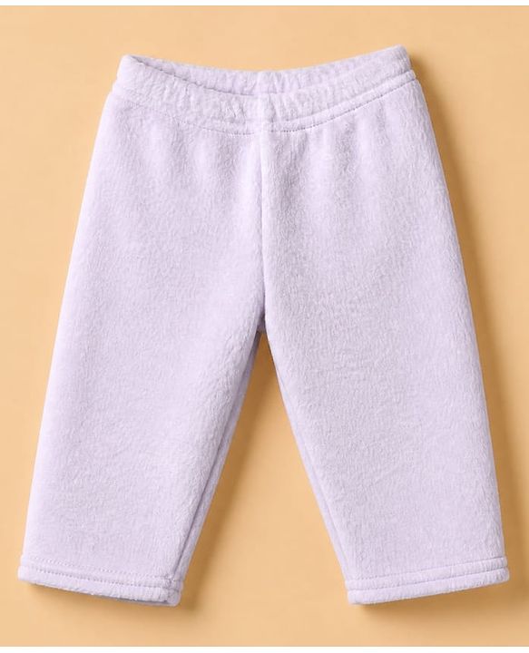Babyhug Cotton Mixes Knit Full Sleeves Front Open Winter Night Suit with Unicorn Patch - Lilac