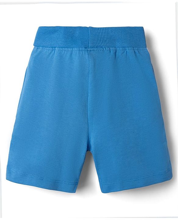 Babyhug Single Jersey Knit Half Sleeves T-Shirt & Shorts Set Brooklyn Print - Blue