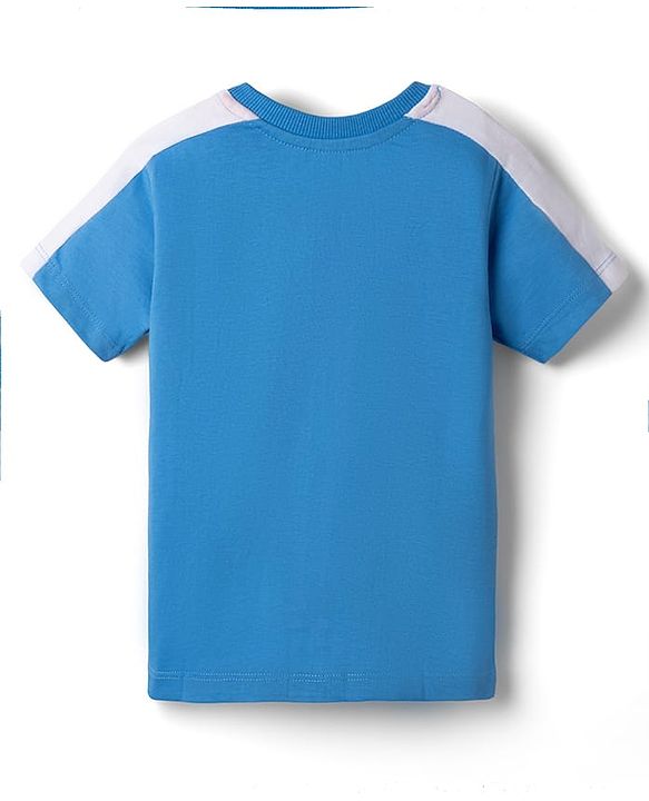 Babyhug Single Jersey Knit Half Sleeves T-Shirt & Shorts Set Brooklyn Print - Blue