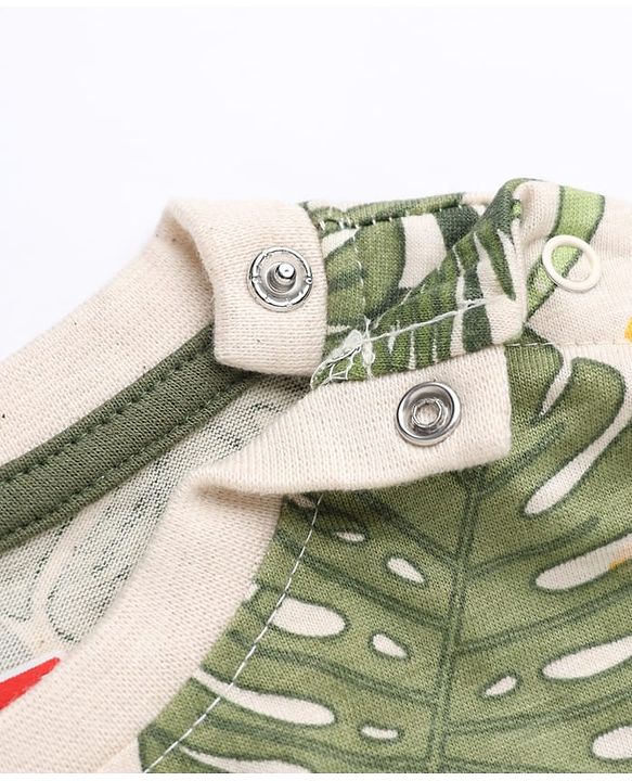 Babyhug 100% Cotton Single Jersey Knit Half Sleeves T-Shirt and Short with Jungle Safari Tiger Print - Olive Green