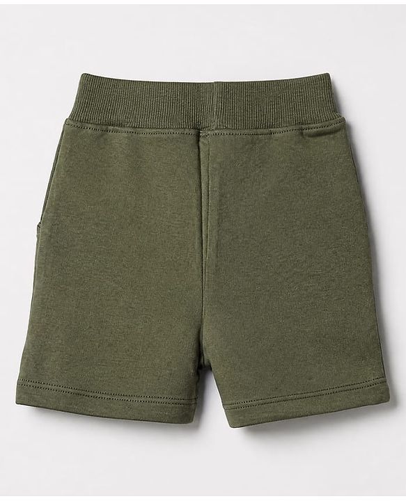 Babyhug 100% Cotton Single Jersey Knit Half Sleeves T-Shirt and Short with Jungle Safari Tiger Print - Olive Green