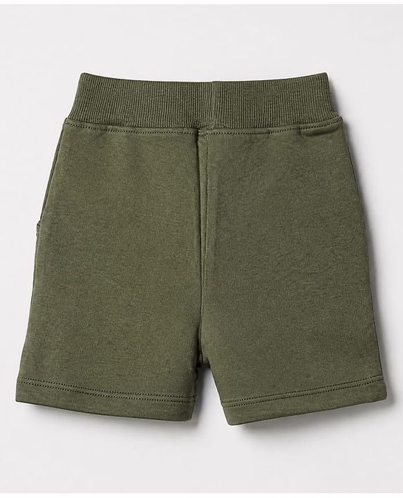 Babyhug 100% Cotton Single Jersey Knit Half Sleeves T-Shirt and Short with Jungle Safari Tiger Print - Olive Green