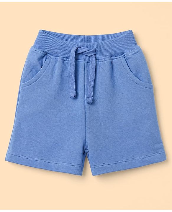 Babyhug 100% Cotton Single Jersey Knit Half Sleeves T-Shirt & Shorts Set With Floral Print - Light Blue