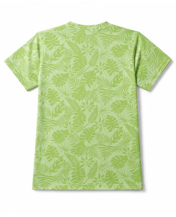 Babyhug 100% Cotton Single Jersey Knit Half Sleeves T-Shirt & Shorts Set Leaf Print - Green