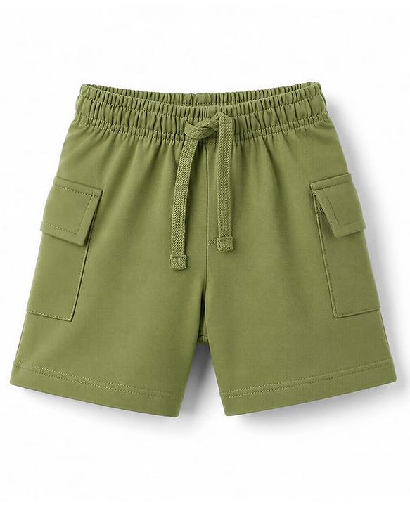 Babyhug 100% Cotton Single Jersey Knit Half Sleeves T-Shirt & Shorts Set Leaf Print - Green
