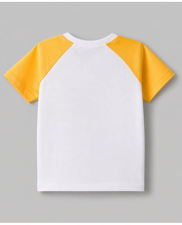 Babyhug 100% Cotton Knit Half Raglan Sleeves Dino & Tractor Printed T-Shirt & Shorts Set - Green & Yellow
