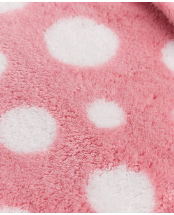 Babyhug Knit Full Sleeves Winter Sleepsuit with Polka Dots  Design - Pink
