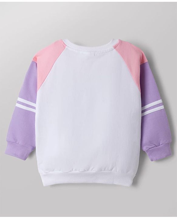 Babyhug Disney 100% Cotton Terry Knit Full Sleeves Cut & Sew T-Shirt and Pant Set With Minnie Mouse & Daisy Graphic - Purple
