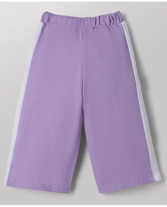 Babyhug Disney 100% Cotton Terry Knit Full Sleeves Cut & Sew T-Shirt and Pant Set With Minnie Mouse & Daisy Graphic - Purple