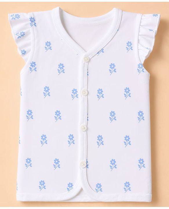 Babyhug 100% Cotton Interlock Knit Full Sleeves Jhablas With Floral Heart & Star Print Pack of 3 - Pink White