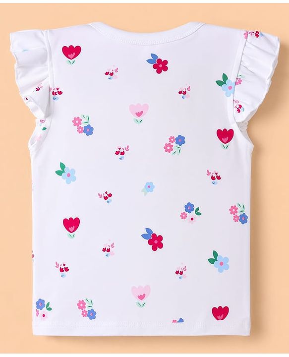 Babyhug 100% Cotton Interlock Knit Full Sleeves Jhablas With Floral Heart & Star Print Pack of 3 - Pink White