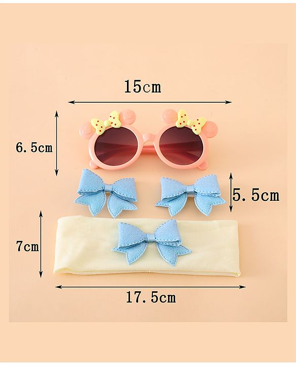 Babyhug Hair Accessories With Sunglasses Combo Set - Pink