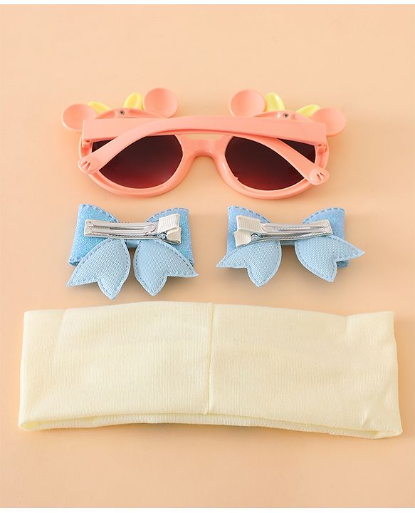 Babyhug Hair Accessories With Sunglasses Combo Set - Pink