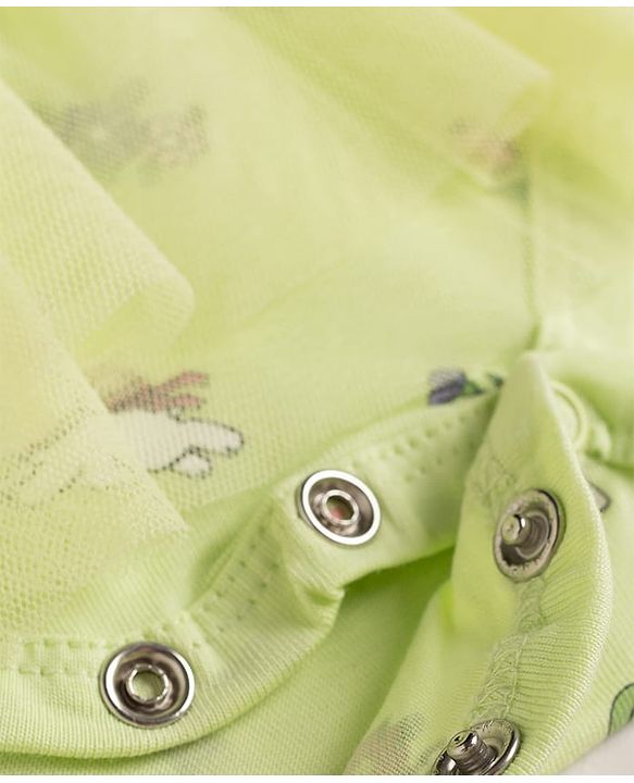 Babyhug 100% Cotton Single Jersey Knit Sleeveless Onesies With Floral Print - Lemon Yellow