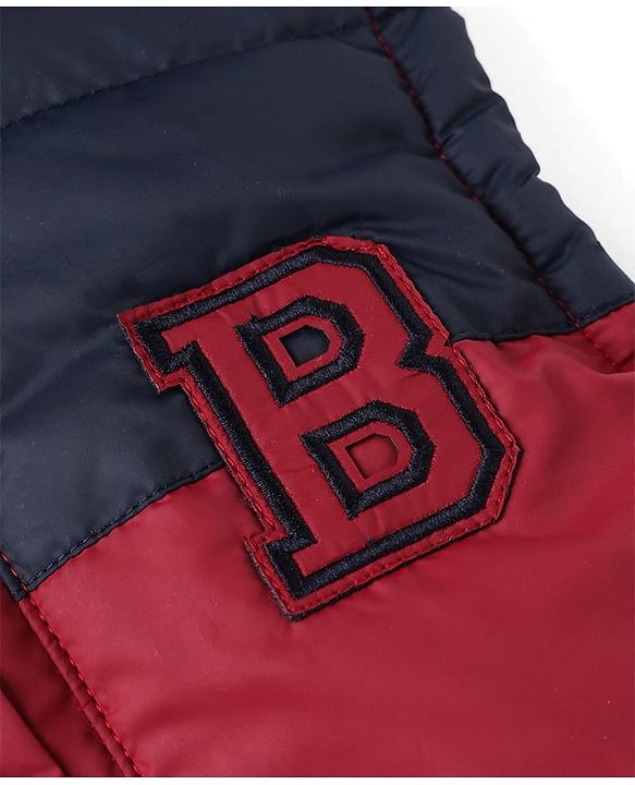 Babyhug Woven Sleeveless Padded Winter Hooded Jacket - Maroon