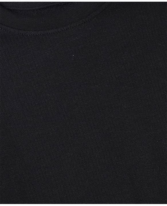 Pine Kids Knit Solid Thermal Vest with Full Sleeves in Black