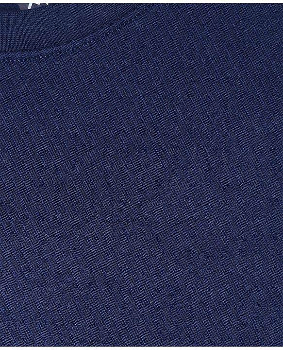 Pine Kids Cotton Ribbed Knit Solid Thermal Top with Full Sleeves - Blue