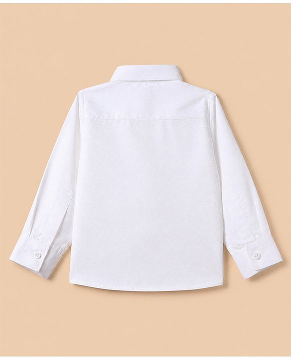 Babyhug Woven Full Sleeves Woven Party suit With Bow - Black