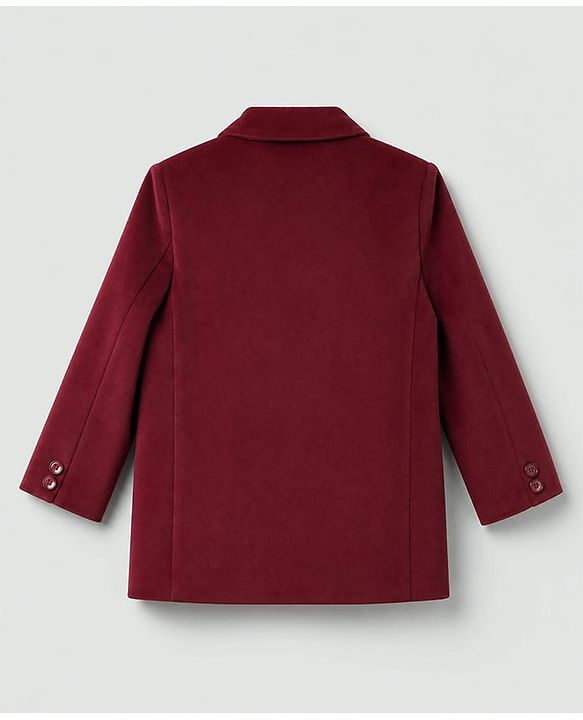 Babyhug Woven Full Sleeves Party Suit With Bow - Maroon