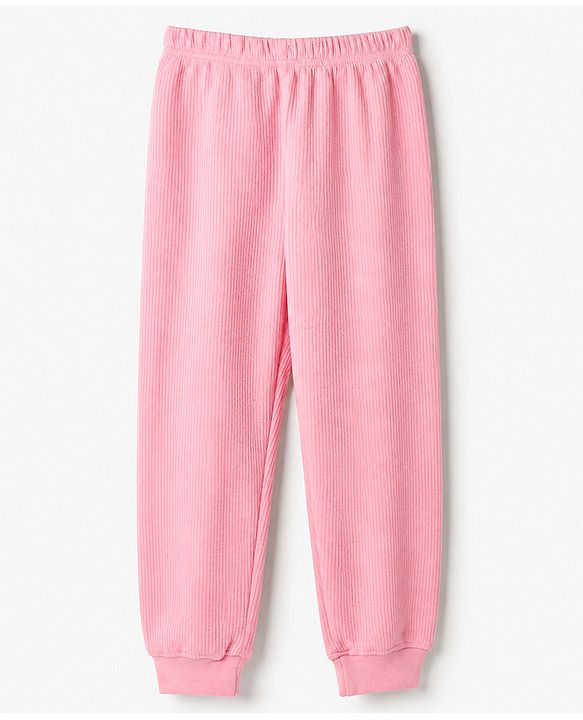 Pine Kids Cotton Mix Knit Full Length Thermal Pant - Light Pink
