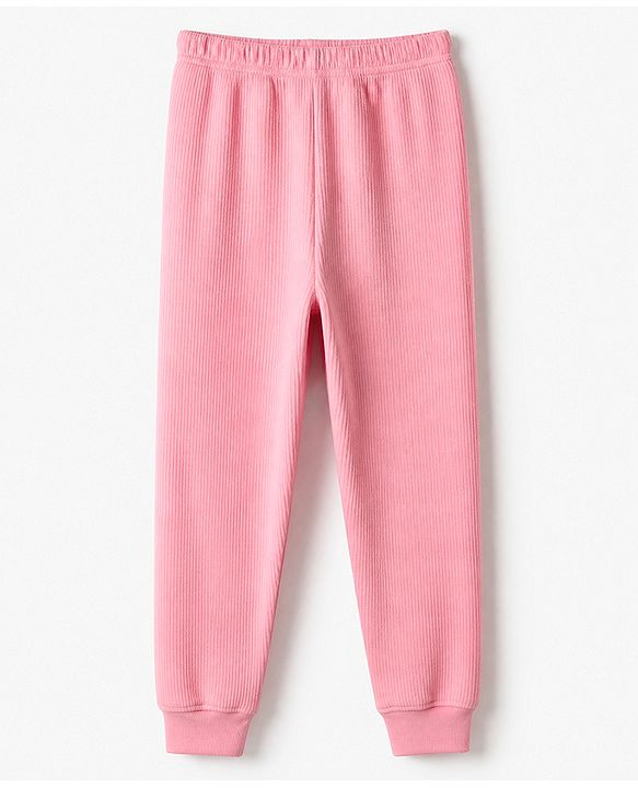 Pine Kids Cotton Mix Knit Full Length Thermal Pant - Light Pink
