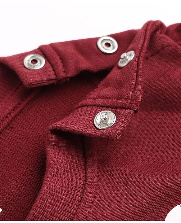 Babyhug 100% Cotton Terry Knit Sweatshirt with Full Sleeves and Holiday Essentials Print in Maroon