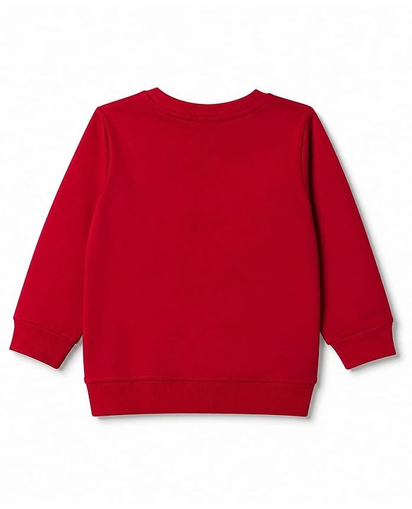 Babyhug 100% Cotton Terry Knit Sweatshirt with Full Sleeves and Bear Print - Maroon