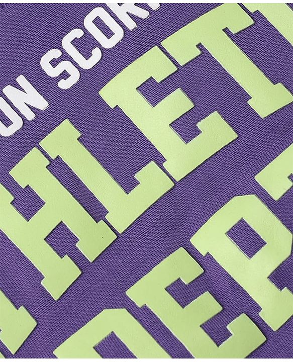 Babyhug 100% Cotton Terry Knit Full Sleeves Sweatshirt with Keep On Scoring Text Print - Purple
