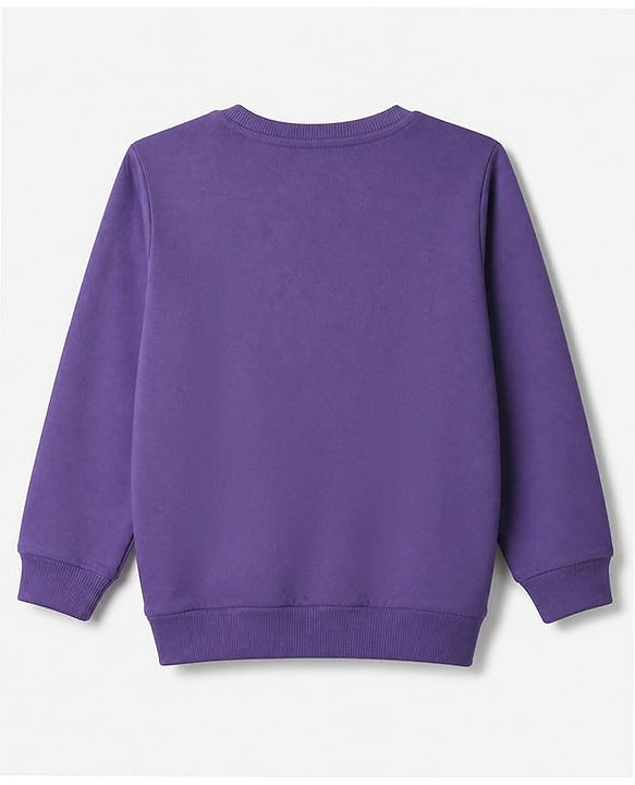 Babyhug 100% Cotton Terry Knit Full Sleeves Sweatshirt with Keep On Scoring Text Print - Purple