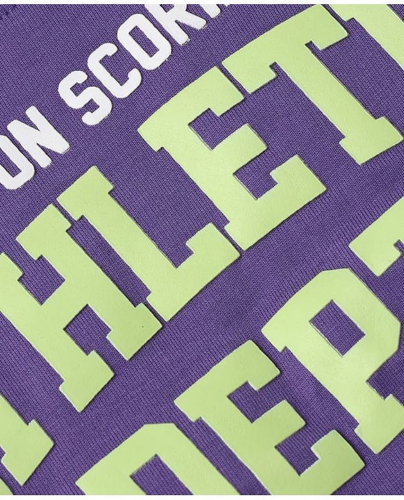 Babyhug 100% Cotton Terry Knit Full Sleeves Sweatshirt with Keep On Scoring Text Print - Purple