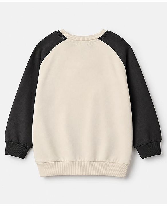 Babyhug 100% Cotton Terry Knit Full Sleeves Heavy Gauge Sweatshirt With Ski Club Print - Beige