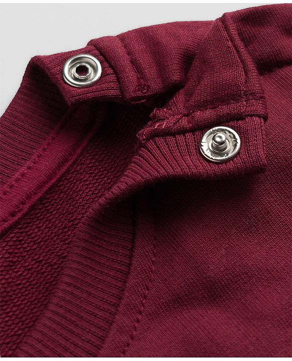 Babyhug Heavy Gauge 100% Cotton Terry Knit Sweatshirt With Full Sleeves and Baseball Print - Brown