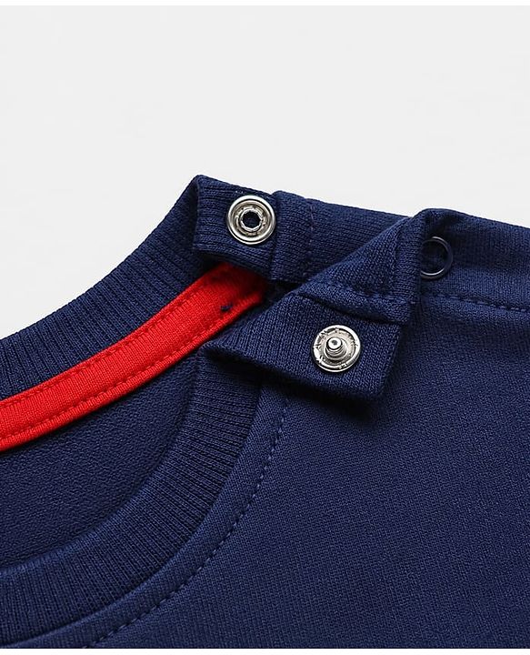 Babyhug 100% Cotton Knit Sweatshirt with Full Sleeves and Cool Edition New York City Brooklyn Atheletic Department Text in Blue & Red Pack of 2