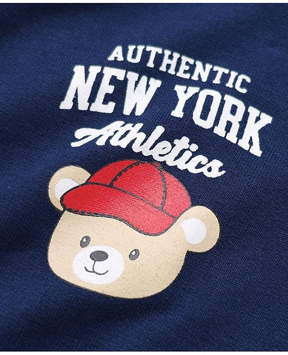 Babyhug 100% Cotton Knit Sweatshirt with Full Sleeves and Cool Edition New York City Brooklyn Atheletic Department Text in Blue & Red Pack of 2