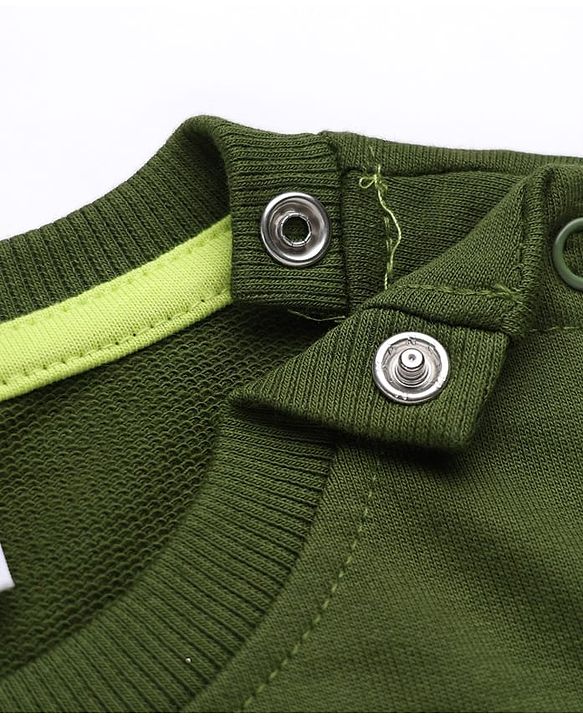 Babyhug Terry Knit Heavy Gauge Sweatshirts with Full Sleeves & Text Print Pack of 2 - Green & Blue