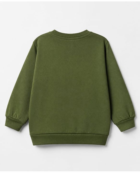 Babyhug Terry Knit Heavy Gauge Sweatshirts with Full Sleeves & Text Print Pack of 2 - Green & Blue